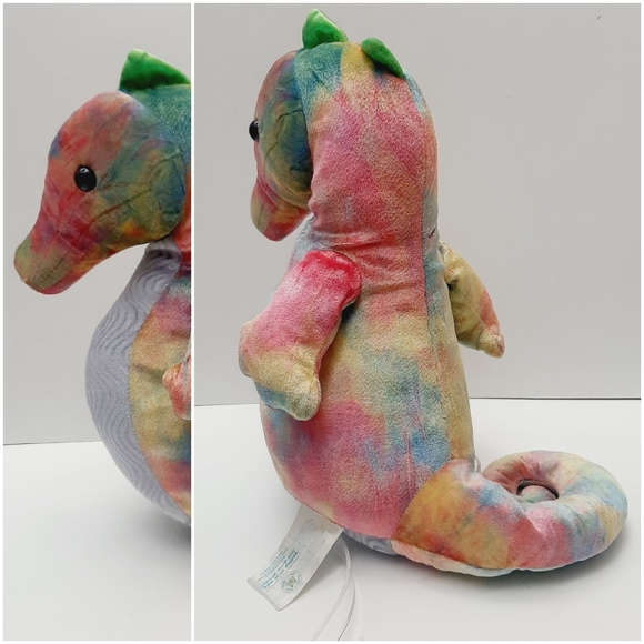 🍒 BAB Build-A-Bear Seahorse Tie-Dye Rainbow Plush Soft Kids Toy - Picture 9 of 11